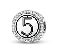 Magic Charms Argent sterling 925 Persan Number 5 Bijoux Fit Bracelet Charme Symbole ethnique culturel Cadeaux pour femmes