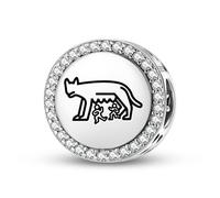 Magic Charms Argent sterling 925 Roman Empire Capitoline Bijoux Fit Bracelet Charme Ethnique Culturelle Symboles Cadeaux pour Femmes