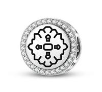 Magic Charms Argent sterling 925 - Rose persan - Bracelet à breloques - Symbole ethnique culturel - Cadeau pour femme