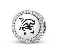 Magic Charms Argent sterling 925 Sumerian Bull Headed Lyre of Ur Bijoux Fit Bracelet Charme Ethnique Culturelle Symboles Cadeaux pour Femmes