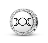 Magic Charms Argent sterling 925 Wicca Triple Goddess Bijoux Fit Bracelet Charm Symbole ethnique culturel Cadeaux pour femmes