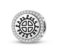 Magic Charms Bracelet en argent sterling 925 Sami Sami Shamanic Drum Bijoux Fit Bracelet Charm Symbole ethnique culturel Cadeau pour femme