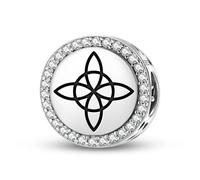 Magic Charms Bracelet en argent sterling 925 Wicca The Witch's Knot Bijoux Fit Bracelet Charm symboles ethniques culturels Cadeaux pour femmes