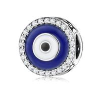 Magic Charms Evil Eye Hamsa Charme 925 Argent Sterling Evil Eye Fatima Perle Pendentif Charme para Mujer Européen Serpent Splash Bracelet éblouissant Bracelet