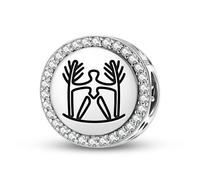 Magic Charms Sami Lieaibolmmai en argent sterling 925 - Bracelet à breloques - Symbole ethnique culturel - Cadeau pour femme