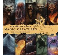 Magic creatures scrapbook paper, 8.5x8.5, 10 Designs, 20 Double-Sided Sheets: Mythical Scrapbooking Paper for Junk Journals, Decorative craft Paper ... & Mixed Media, Origami, Collage & Card Making