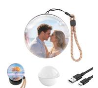 Magic Crystal Ball Memory Orb, Memory Sphere Lamp, WiFi Crystal Ball Video Player, 2.7" Couples Custom Video & Photo Sphere, Valentine’s Day Keepsake Gift (White)