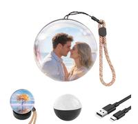 Magic Crystal Ball Memory Orb, Memory Sphere Lamp, WiFi Crystal Ball Video Player, 2.7" Couples Custom Video & Photo Sphere, Valentine’s Day Keepsake Gift (Black)