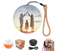 Magic Crystal Ball Ornament, WiFi Personalized Crystal Ball Video Player, Core Memory Orb, 2.7" Memory Orb Christmas Ornament, Uploadable Videos & Photos (Orange)