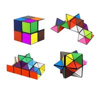 Magic Cube, 3D Puzzle Cube,2 en 1 Cube Étoile, Cube 3D Infini,Cube Transformant Jouet Anti-Stress pour Enfants et Adultes, Jeu éducatif Cadeaux