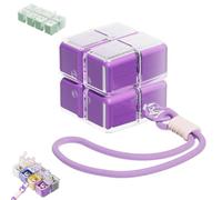 Magic Cube Magnetic Pill Organizer, 8-Compartment Travel Case with Strap, Magnetic Travel Pill Case with Strap, Creative Moisture-Proof Drawstring Sealed Box, Portable Travel Case (Purple)