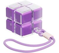 Magic Cube Magnetic Pill Organizer, Magic Cube Pill Box, Weekly Pill Organizer Magnetic, Creative Moisture-Proof Drawstring Sealed Pill Box, Portable Travel Pill Case(Purple,With lanyard)