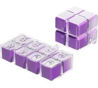 Magic Cube Magnetic Pill Organizer, Magic Cube Pill Box, Weekly Pill Organizer Magnetic, Creative Moisture-Proof Drawstring Sealed Pill Box, Portable Travel Pill Case(Purple,Without lanyard)