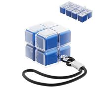 Magic Cube Magnetic Pill Organizer with 8 Compartments,Magic Cube Pill Box,Foldable Magnetic Pills Case for Vitamins, Supplements & Daily Medication (Blue)