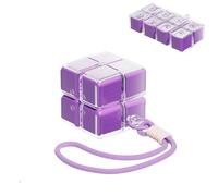 Magic Cube Magnetic Pill Organizer with 8 Compartments,Magic Cube Pill Box,Foldable Magnetic Pills Case for Vitamins, Supplements & Daily Medication (Purple)
