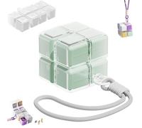 Magic Cube Magnetic Pill Organizer with 8 Compartments, Magic Cube Pill Box, Weekly Pills Organizer Magnetic, Creative Moisture-Proof Drawstring Sealed Pill Box (Green)