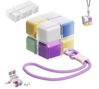 Magic Cube Magnetic Pill Organizer with 8 Compartments, Magic Cube Pill Box, Weekly Pills Organizer Magnetic, Creative Moisture-Proof Drawstring Sealed Pill Box (Multicolor)