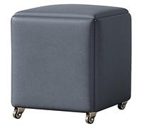 Magic Cube Tabouret de rangement 5 en 1 multi-usages avec roulettes, siège rembourré et cadre en métal, meuble polyvalent et peu encombrant