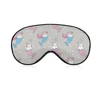 Magic Cute Rabbits Sirènes Masque de Sommeil Doux Bandeau Portable Masque pour les Yeux avec Sangle Réglable pour Hommes Femmes