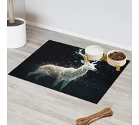 Magic Deer Tapis d'alimentation pour animal domestique pour chat et chien Tapis d'alimentation pour animal domestique Tapis d'alimentation absorbant Nti-Slip Contiennent les déversements Protège les