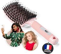 Magic Detangling Hair Brush [Candy Pink Brush Does Not Pull] 100% Natural Boar Bristle-For Gentle Detangling