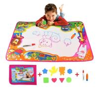 Magic Doodle Mat - Jouets pour Enfants Grand Tapis de Dessin à Eau éducatif réutilisable avec Livret de moules à Dessin