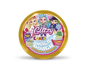 Magic Dough Pate a Modeler Intelligente 70 g avec Paillettes, Pâte polymere Activites manuelles pour Enfants, Vert