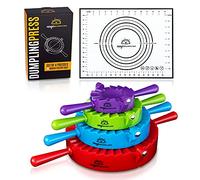 Magic Dumpling Maker Press Lot de 4 moules | Tapis de pâtisserie anti-adhésif | Dumplings | Presse Empanada | Pierogi | Ravioli | Gyoza | Turnovers | Potsticker | Calzone | Pelmeni | Tapis de cuisson