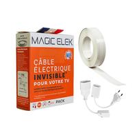 MAGIC ELEK - Câble électrique ultra plat 2M 230V/16A - fil électrique invisible- ruban électrique qui disparaît sous peinture, papier peint, carrelage, parquet Fini les goulottes passe cable