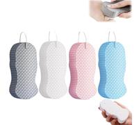 Magic Exfoliant Bath Sponge, 2025 New 3D Super Soft Body Scrubber Remover Reusable Dead Skin Remover for Women and Men, Skin Friendly Shower Sponge for All Skin Types (Mélange de 4 pièces)