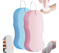 Magic Exfoliating Bath Sponge, 2025 New Super Soft Exfoliating Sponge, 3D Super Soft Exfoliating Bath Sponge, Reusable Skin-Friendly Shower Sponge for All Skin Types (2PCS-B)