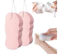 Magic Exfoliating Bath Sponge 3-Pack Set - Super Soft & Reusable Body Scrub Sponge , Removes Dead Skin and Impurities from Bod, Ideal for Men, Women, and Teens All Skin Types (2Pcs Pink)