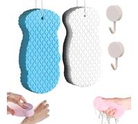 Magic Exfoliating Bath Sponge,3D Radiant Skin Super Soft Exfoliating Bath Sponge,Gentle Exfoliating Bath Sponges,Highly Absorbent and Soft Elastic for Face & Body Skin,Reusable (2PCS-C)