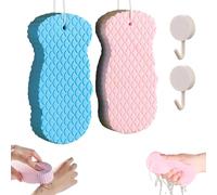 Magic Exfoliating Bath Sponge,3D Radiant Skin Super Soft Exfoliating Bath Sponge,Gentle Exfoliating Bath Sponges,Highly Absorbent and Soft Elastic for Face & Body Skin,Reusable (2PCS-A)