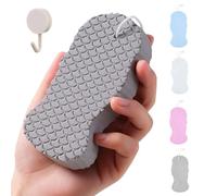Magic Exfoliating Bath Sponge,3D Radiant Skin Super Soft Exfoliating Bath Sponge,Gentle Exfoliating Bath Sponges,Highly Absorbent and Soft Elastic for Face & Body Skin,Reusable (Gray)