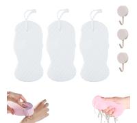 Magic Exfoliating Bath Sponge,3D Radiant Skin Super Soft Exfoliating Bath Sponge,Gentle Exfoliating Bath Sponges,Highly Absorbent and Soft Elastic for Face & Body Skin,Reusable (3PCS-white)
