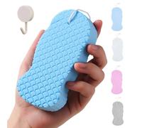 Magic Exfoliating Bath Sponge,3D Radiant Skin Super Soft Exfoliating Bath Sponge,Gentle Exfoliating Bath Sponges,Highly Absorbent and Soft Elastic for Face & Body Skin,Reusable (blue)