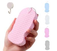 Magic Exfoliating Bath Sponge,3D Radiant Skin Super Soft Exfoliating Bath Sponge,Gentle Exfoliating Bath Sponges,Highly Absorbent and Soft Elastic for Face & Body Skin,Reusable (pink)