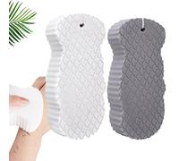Magic Exfoliating Bath Sponge 3D, Super Soft Exfoliating Bath Sponge, Dead Skin Remover for Body, Skin Scrubber for Adults Face & Body (Gray White)