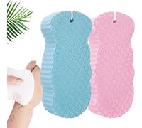 Magic Exfoliating Bath Sponge 3D, Super Soft Exfoliating Bath Sponge, Dead Skin Remover for Body, Skin Scrubber for Adults Face & Body (Blue Pink)