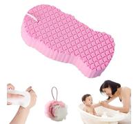 Magic Exfoliating Bath Sponge 3D Super Soft, Exfoliating Bath Sponge Remover Dead Skin Gentle for Face & Body Skin, Resuable, for Adults Children (Pink)