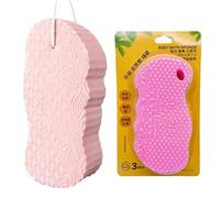 Magic Exfoliating Bath Sponge - 3D Super Soft Exfoliating Bath Sponges for Scrubbing & Dead Skin Removal, Gentle Cleansing, Suitable for All SkinTypes (Pink,2 pcs)