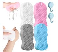 Magic Exfoliating Bath Sponge, 3d Super Soft Magic Exfoliating Body Scrubber, Skin Friendly and Reusable for Adults Women and Men (4pcs)