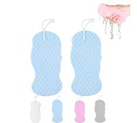 Magic Exfoliating Bath Sponge,Radiant Skin Sponge,3D Super Soft Exfoliating Bath Sponges, Bodyexfoliating Massager Brush, Dead Skin Remover for Body & Face (Blue2PCS)