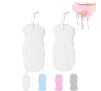 Magic Exfoliating Bath Sponge,Radiant Skin Sponge,3D Super Soft Exfoliating Bath Sponges, Bodyexfoliating Massager Brush, Dead Skin Remover for Body & Face (White 2PCS)