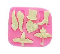Magic Fairy Tale Series Moule en silicone en forme de chapeau d'aile d'ange pour décoration de gâteaux, fondants, biscuits, savons, sucre, pudding, chocolat, bonbons durs, desserts, bougies