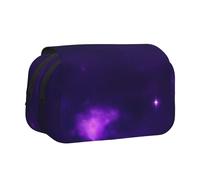 Magic Galaxy Sky Print Étui à stylo double fermeture éclair portable pour l'école et le bureau