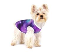 Magic Galaxy Sky Purple Print T-shirts pour petits chiens Chemise tendance respirante sans manches pour petits chiens