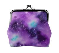 Magic Galaxy Sky Purple Printing Portefeuille de voyage minimaliste, petite pochette de rangement pour randonnées et excursions en plein air, Noir , Taille unique, Pochette à monnaie