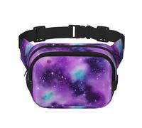 Magic Galaxy Sky Purple Sac banane tendance unisexe pour l'entraînement, la course, les voyages et la randonnée, Noir , Taille unique